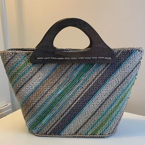 Call it Spring Straw Bag with Wooden Handles